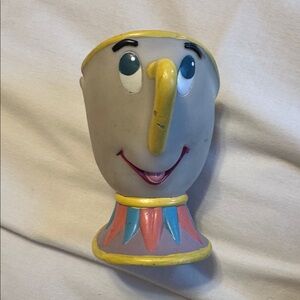 Disney Beauty And The Beast Chip Rubber Hand Puppet Pizza Hut Toy 90s Vintage